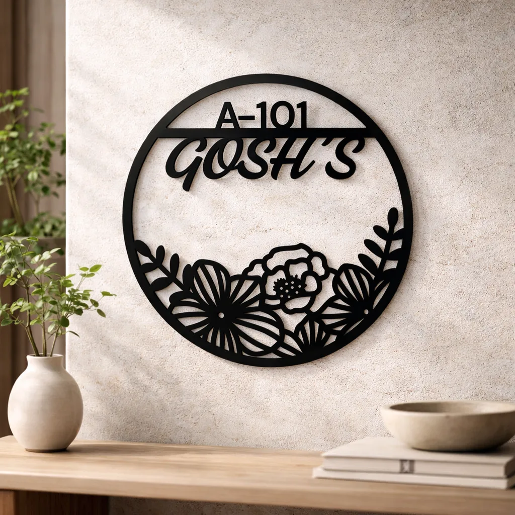 Floral Halo Name Plate