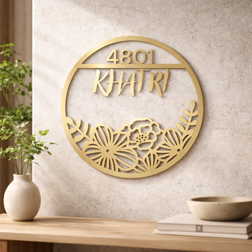 Floral Halo Name Plate
