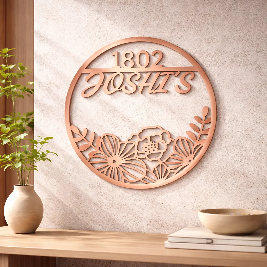 Floral Halo Name Plate