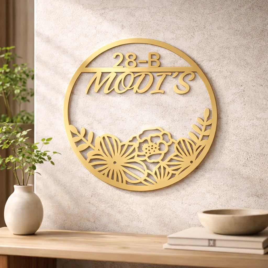 Floral Halo Name Plate