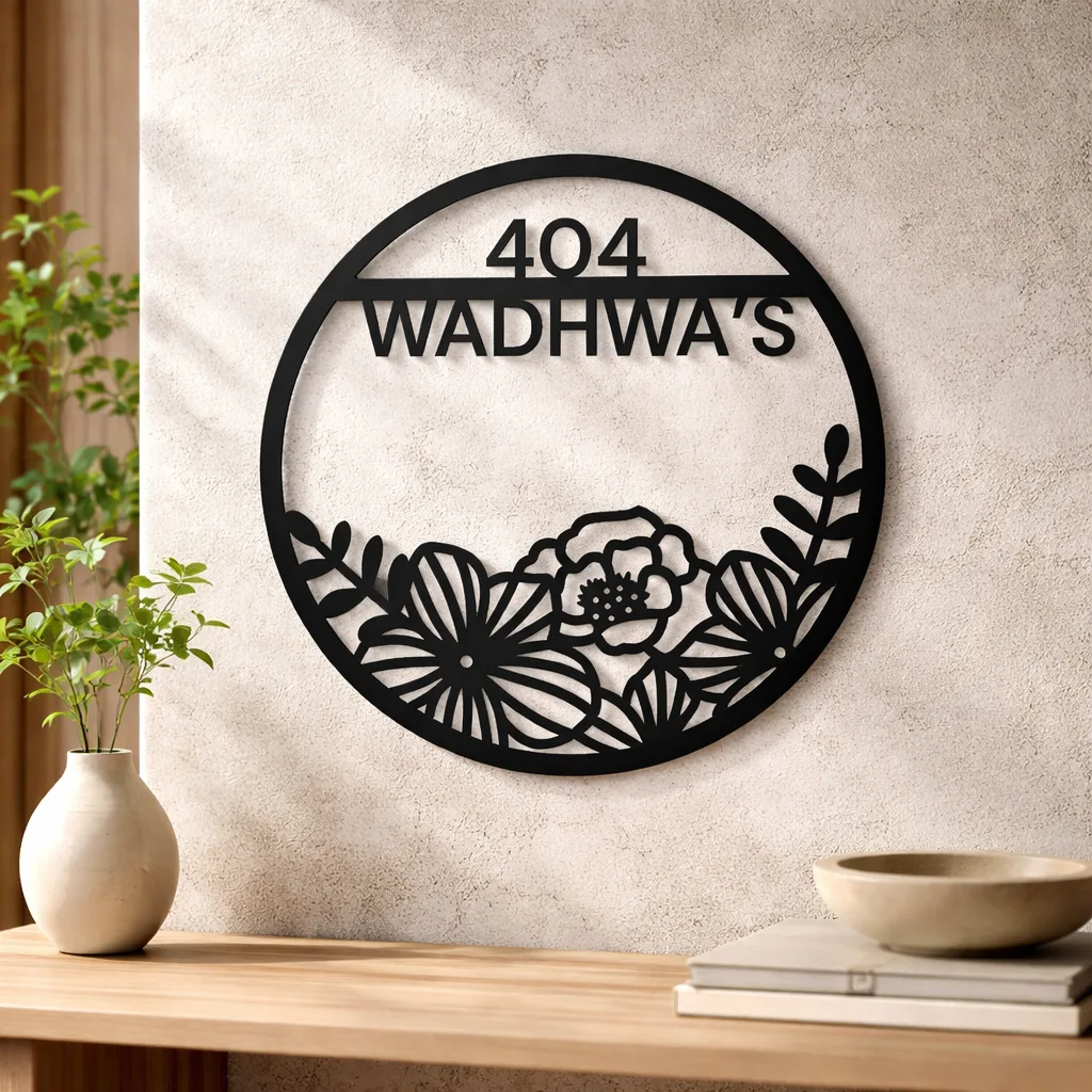 Floral Halo Name Plate