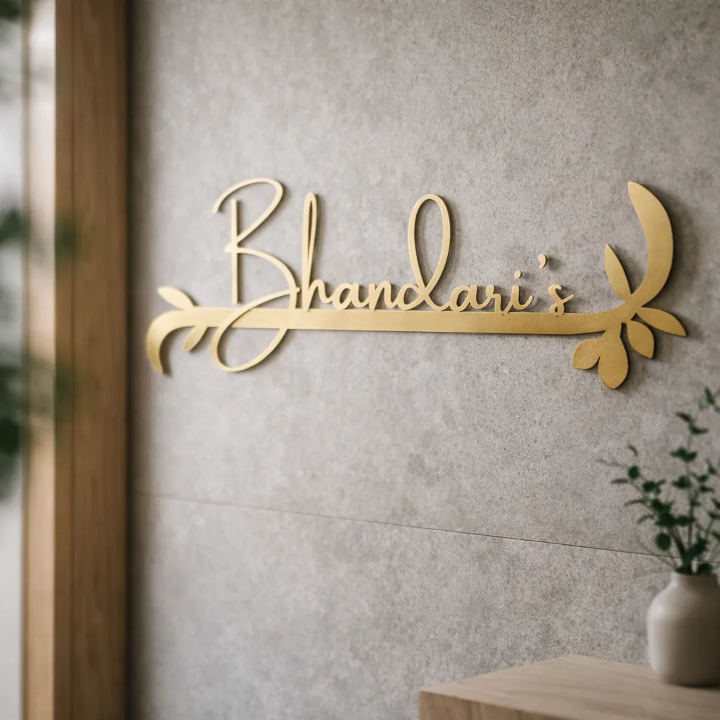 Floral Signature Name Plate