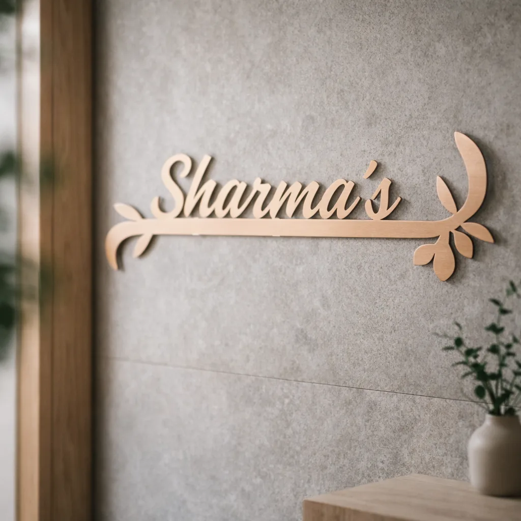 Floral Signature Name Plate