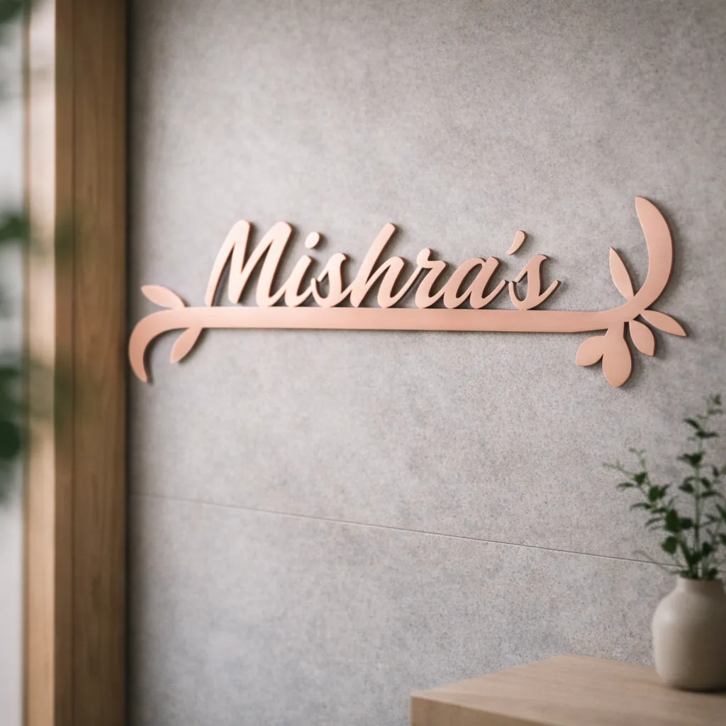 Floral Signature Name Plate