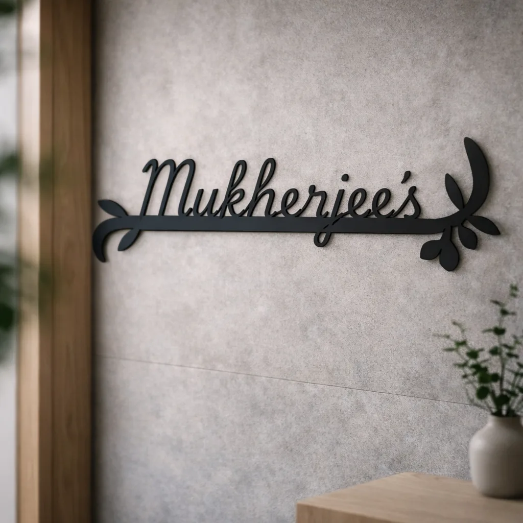 Floral Signature Name Plate