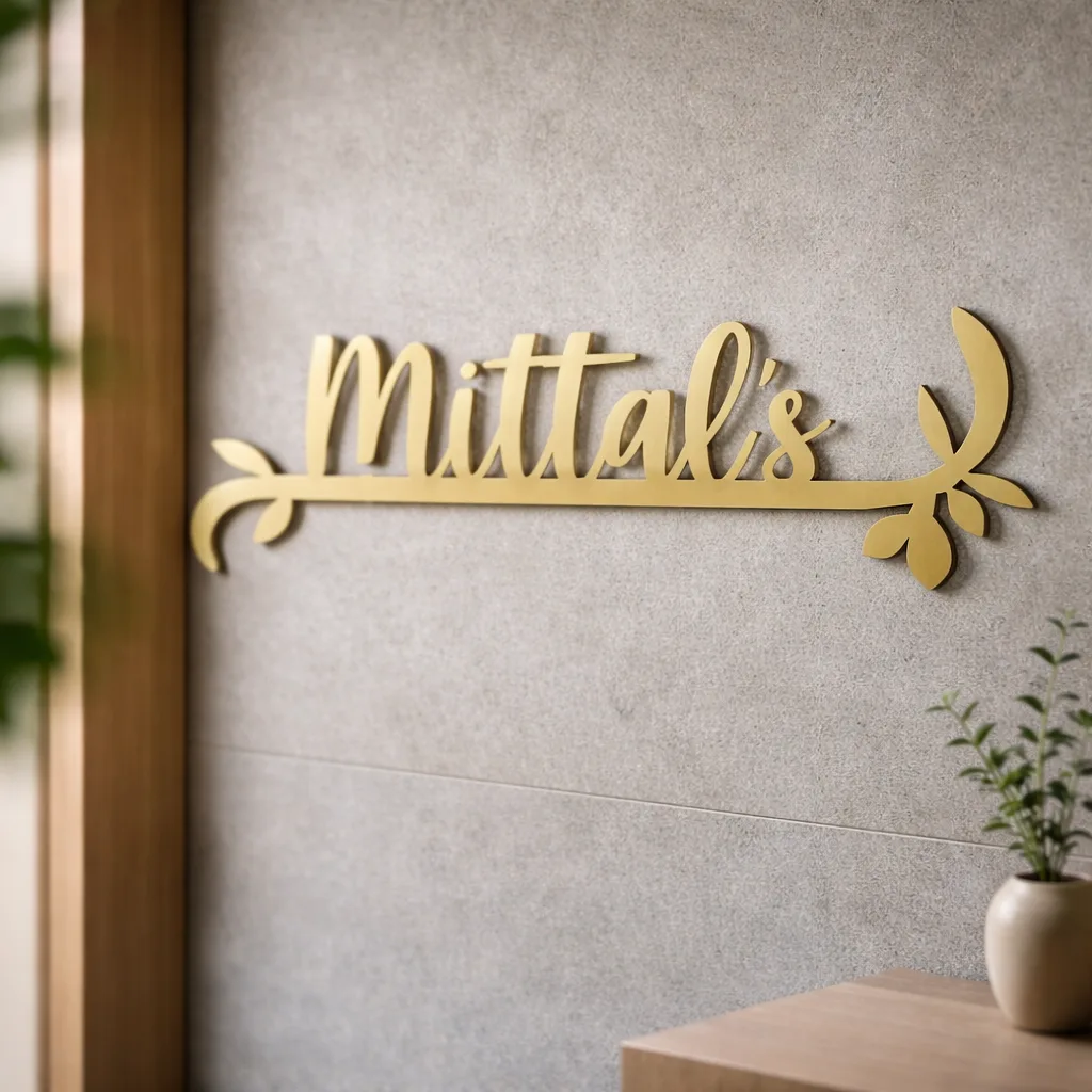 Floral Signature Name Plate
