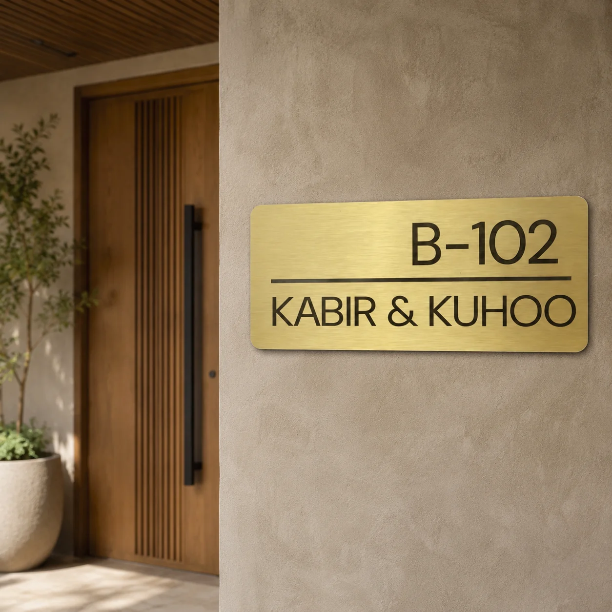 Modern Crest Name Plate