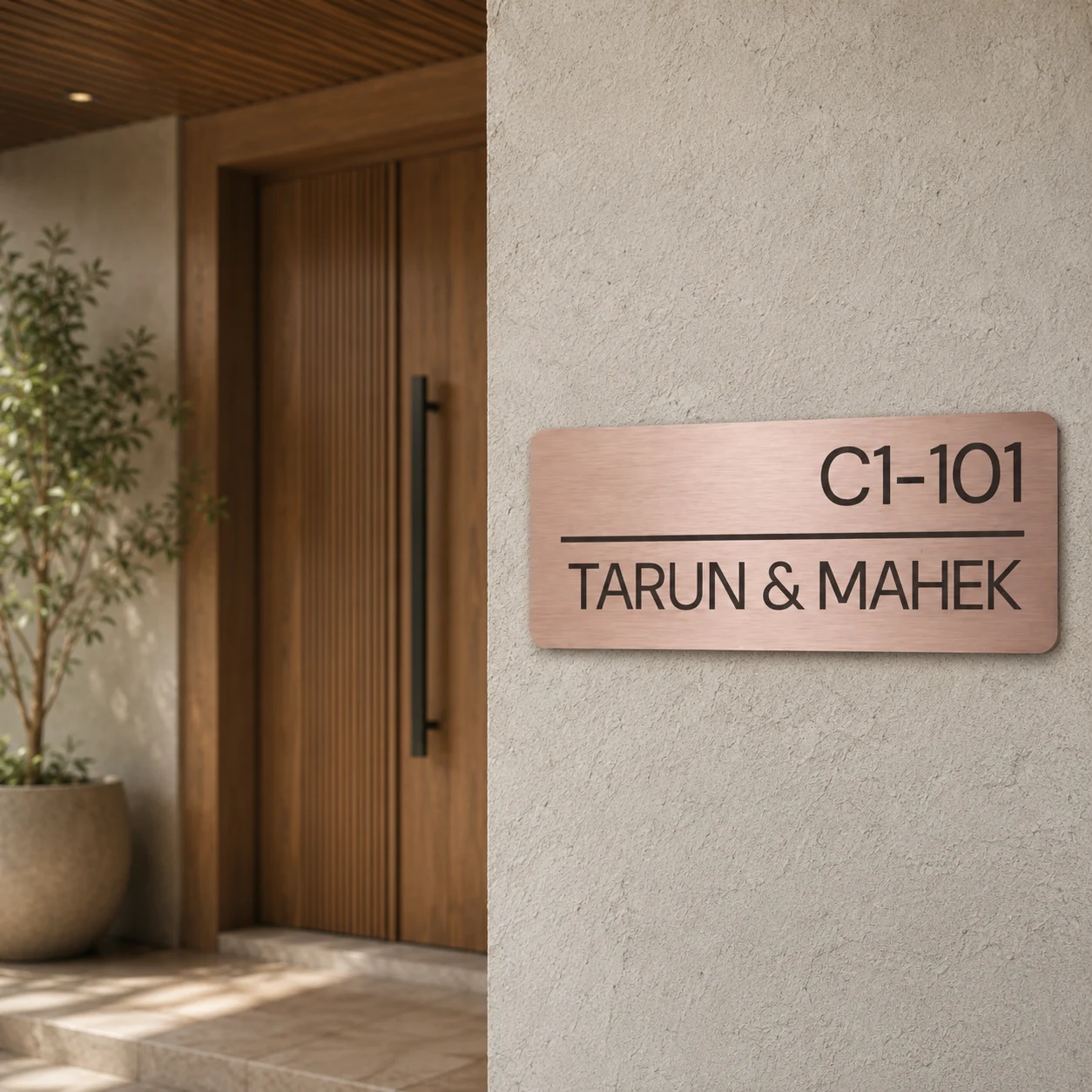 Modern Crest Name Plate