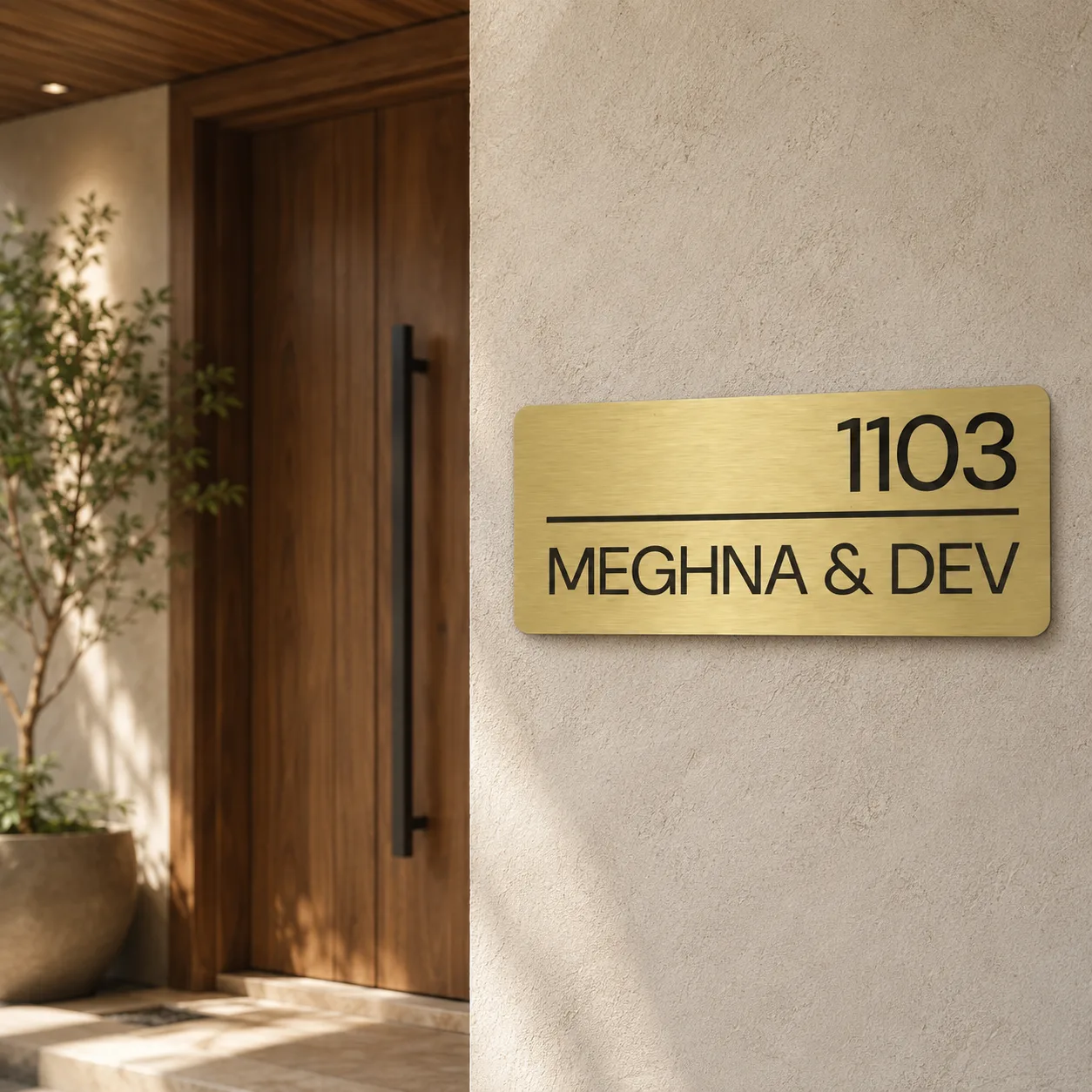 Modern Crest Name Plate