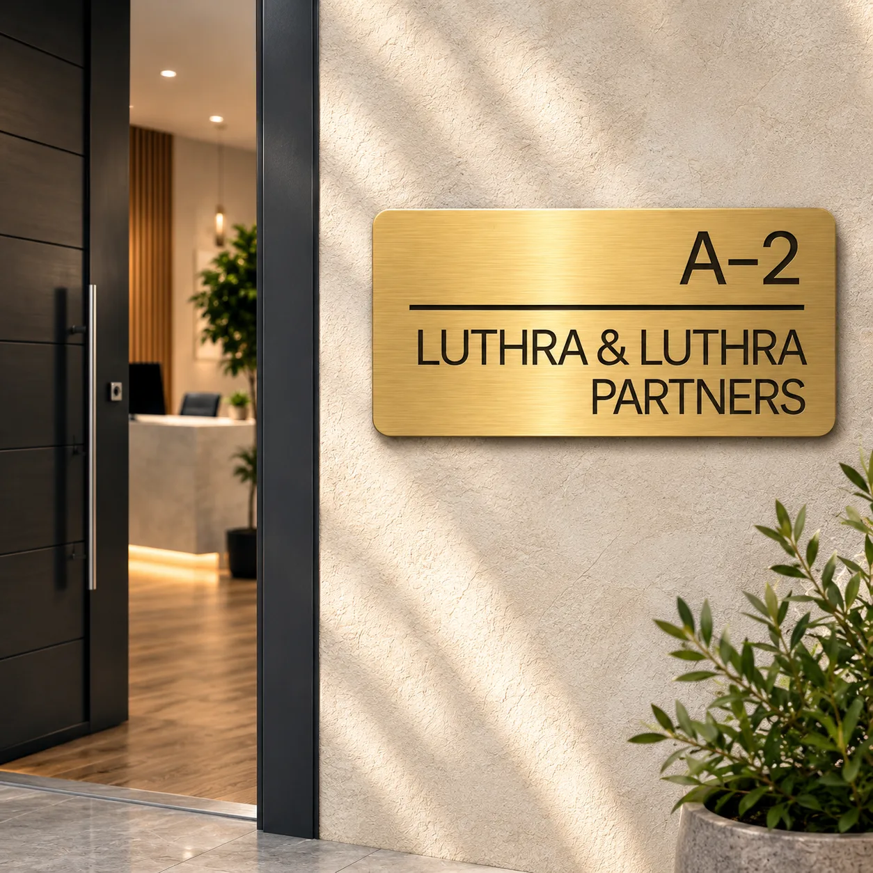 Modern Crest Name Plate